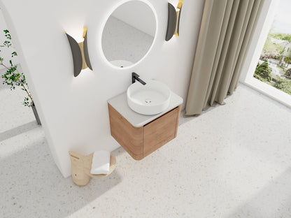 24'' Wall - Mounted Bathroom Vanity With Ceramic Art Sink & 1 - Soft - Close Door, KD - Packing, Plywood - 1st Choice Furniture Direct