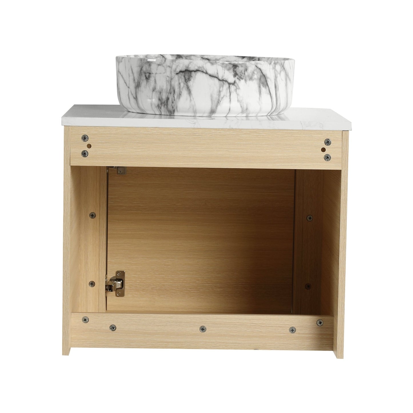 24'' Wall - Mounted Bathroom Vanity With Ceramic Art Sink & 1 - Soft - Close Door, KD - Packing, Plywood - 1st Choice Furniture Direct