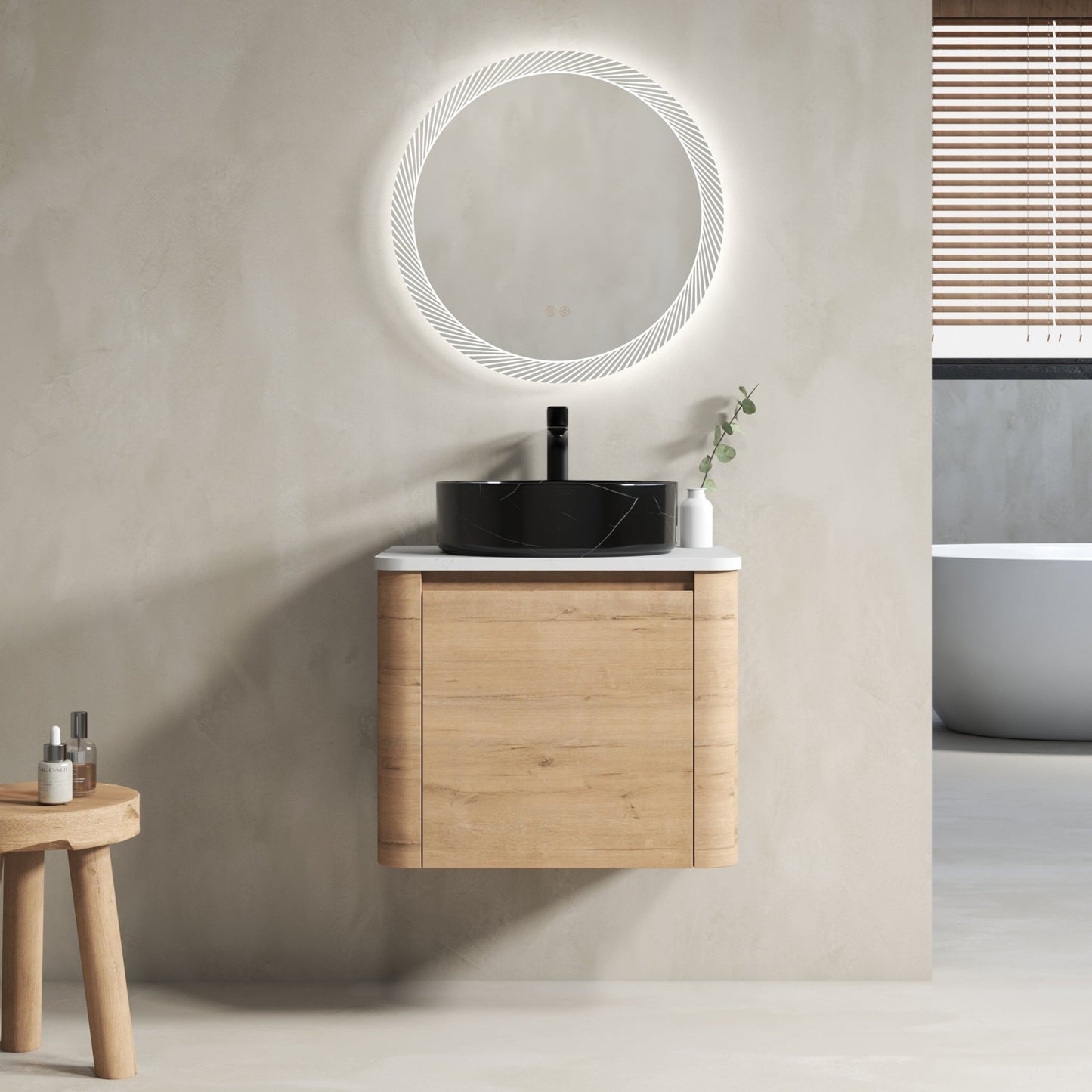 24'' Wall - Mounted Bathroom Vanity With Ceramic Art Sink & 1 - Soft - Close Door, KD - Packing, Plywood - 1st Choice Furniture Direct