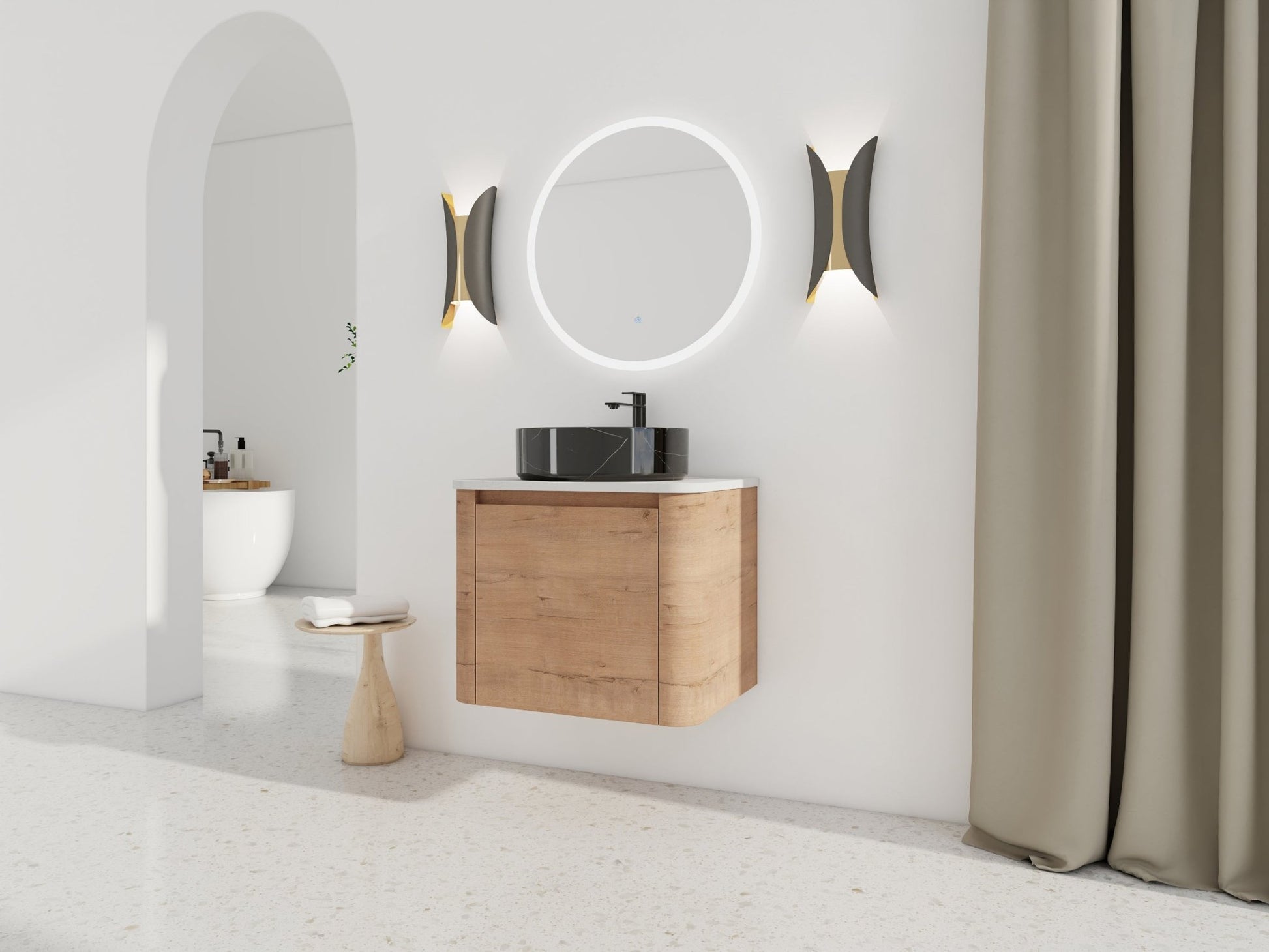24'' Wall - Mounted Bathroom Vanity With Ceramic Art Sink & 1 - Soft - Close Door, KD - Packing, Plywood - 1st Choice Furniture Direct