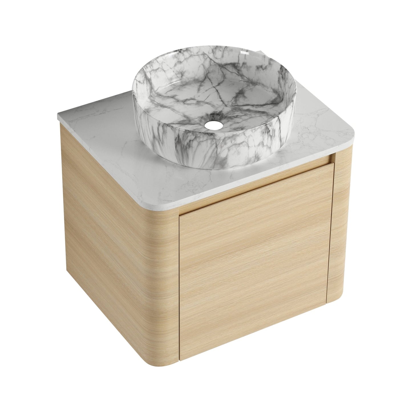 24'' Wall - Mounted Bathroom Vanity With Ceramic Art Sink & 1 - Soft - Close Door, KD - Packing, Plywood - 1st Choice Furniture Direct