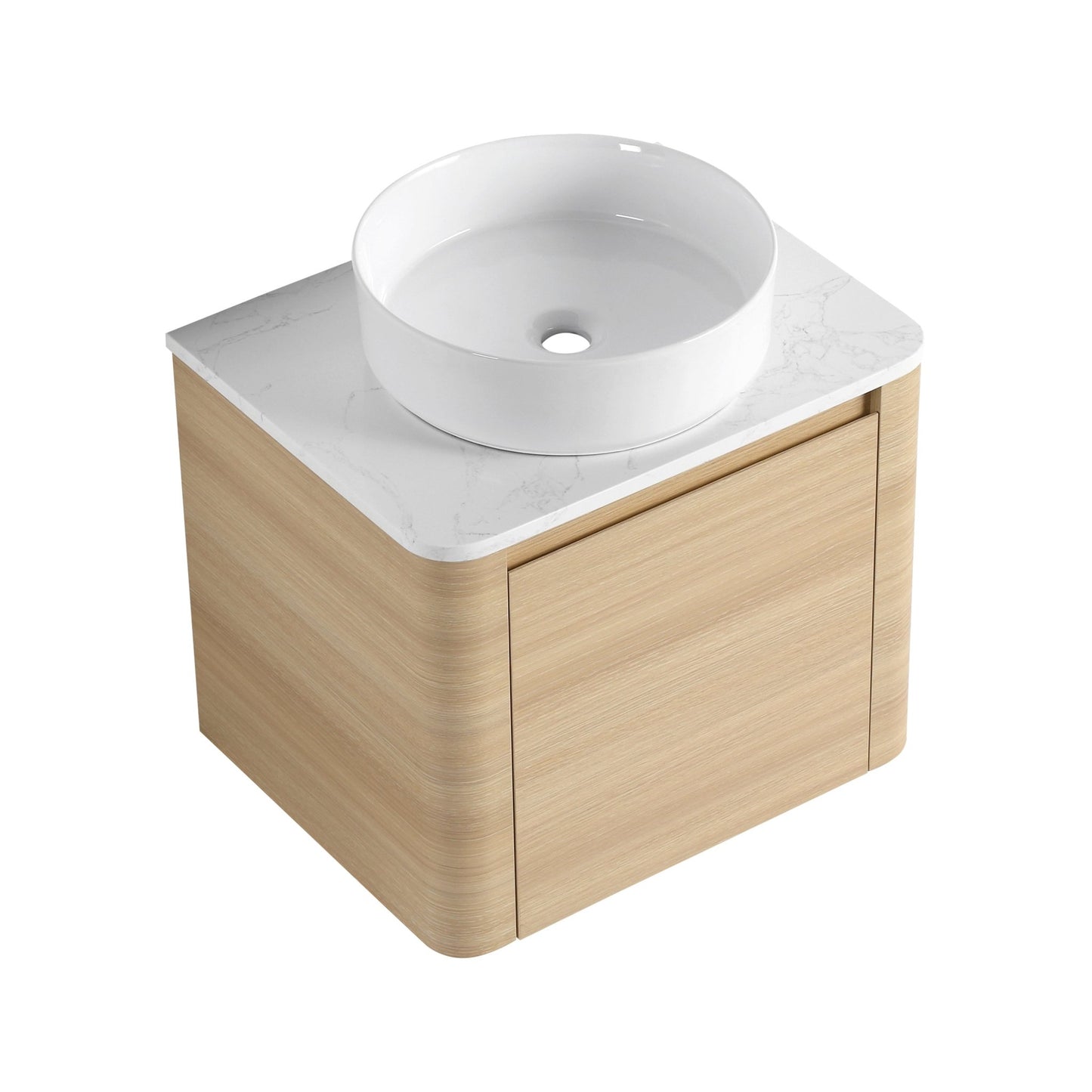 24'' Wall - Mounted Bathroom Vanity With Ceramic Art Sink & 1 - Soft - Close Door, KD - Packing, Plywood - 1st Choice Furniture Direct