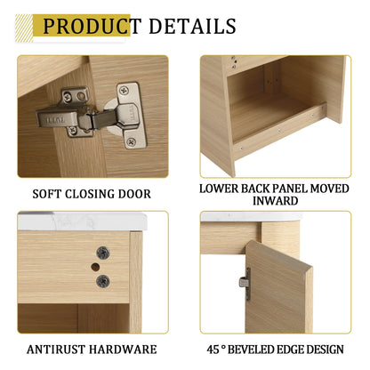 24'' Wall - Mounted Bathroom Vanity With Ceramic Art Sink & 1 - Soft - Close Door, KD - Packing, Plywood - 1st Choice Furniture Direct