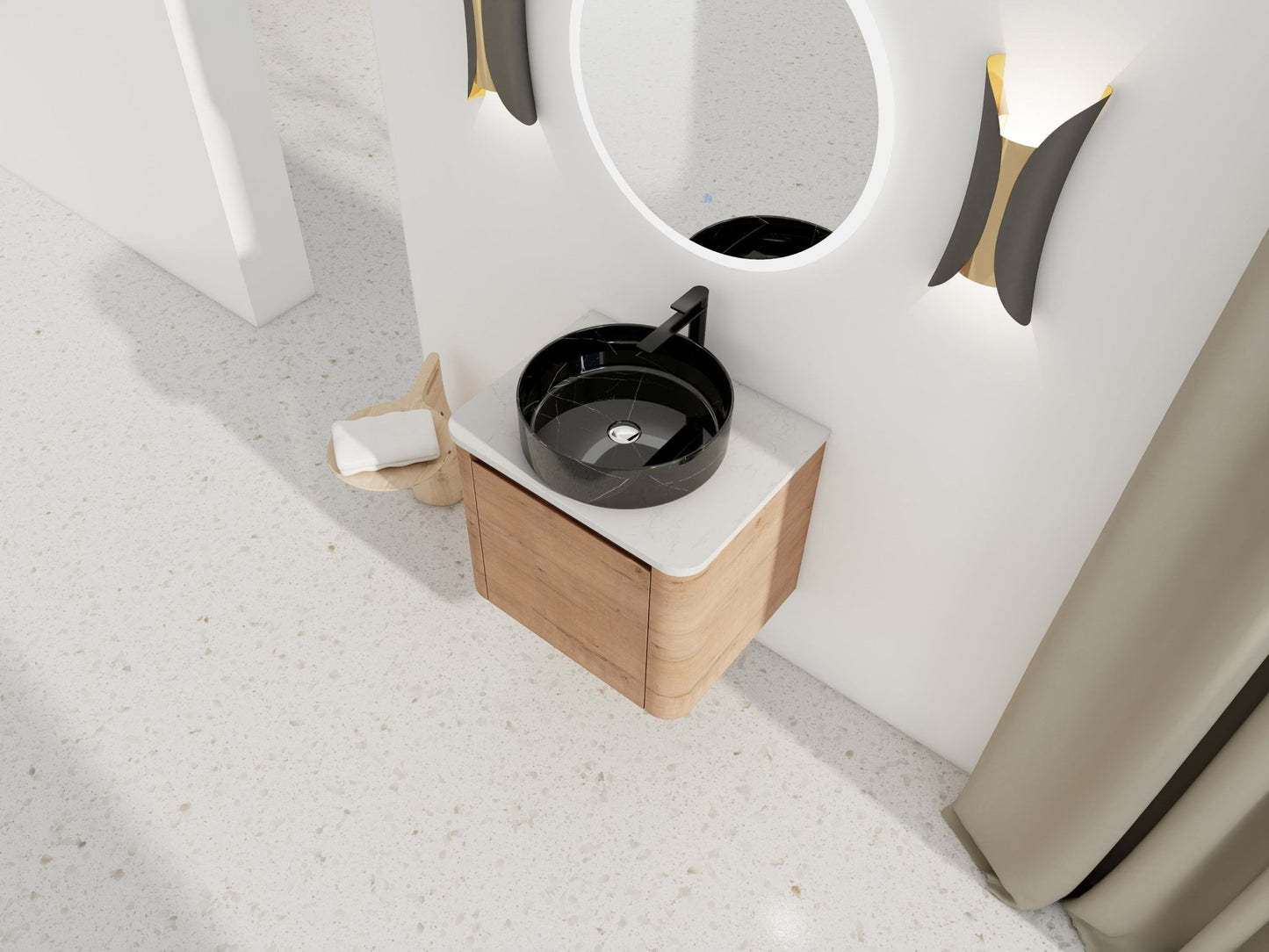 24'' Wall - Mounted Bathroom Vanity With Ceramic Art Sink & 1 - Soft - Close Door, KD - Packing, Plywood - 1st Choice Furniture Direct