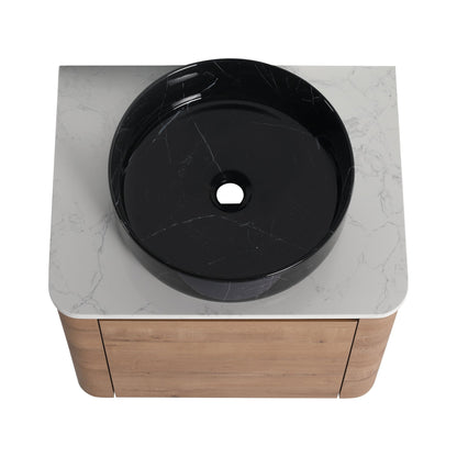24'' Wall - Mounted Bathroom Vanity With Ceramic Art Sink & 1 - Soft - Close Door, KD - Packing, Plywood - 1st Choice Furniture Direct
