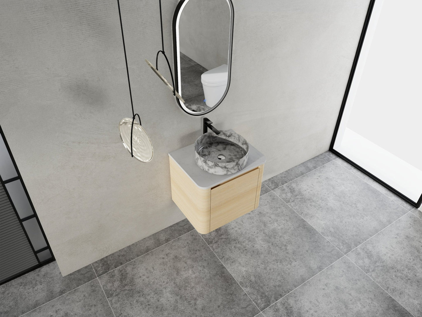 24'' Wall - Mounted Bathroom Vanity With Ceramic Art Sink & 1 - Soft - Close Door, KD - Packing, Plywood - 1st Choice Furniture Direct