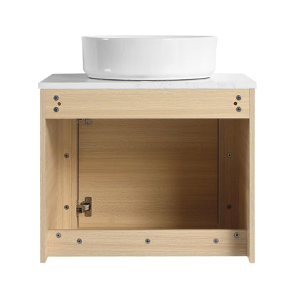 24'' Wall - Mounted Bathroom Vanity With Ceramic Art Sink & 1 - Soft - Close Door, KD - Packing, Plywood - 1st Choice Furniture Direct