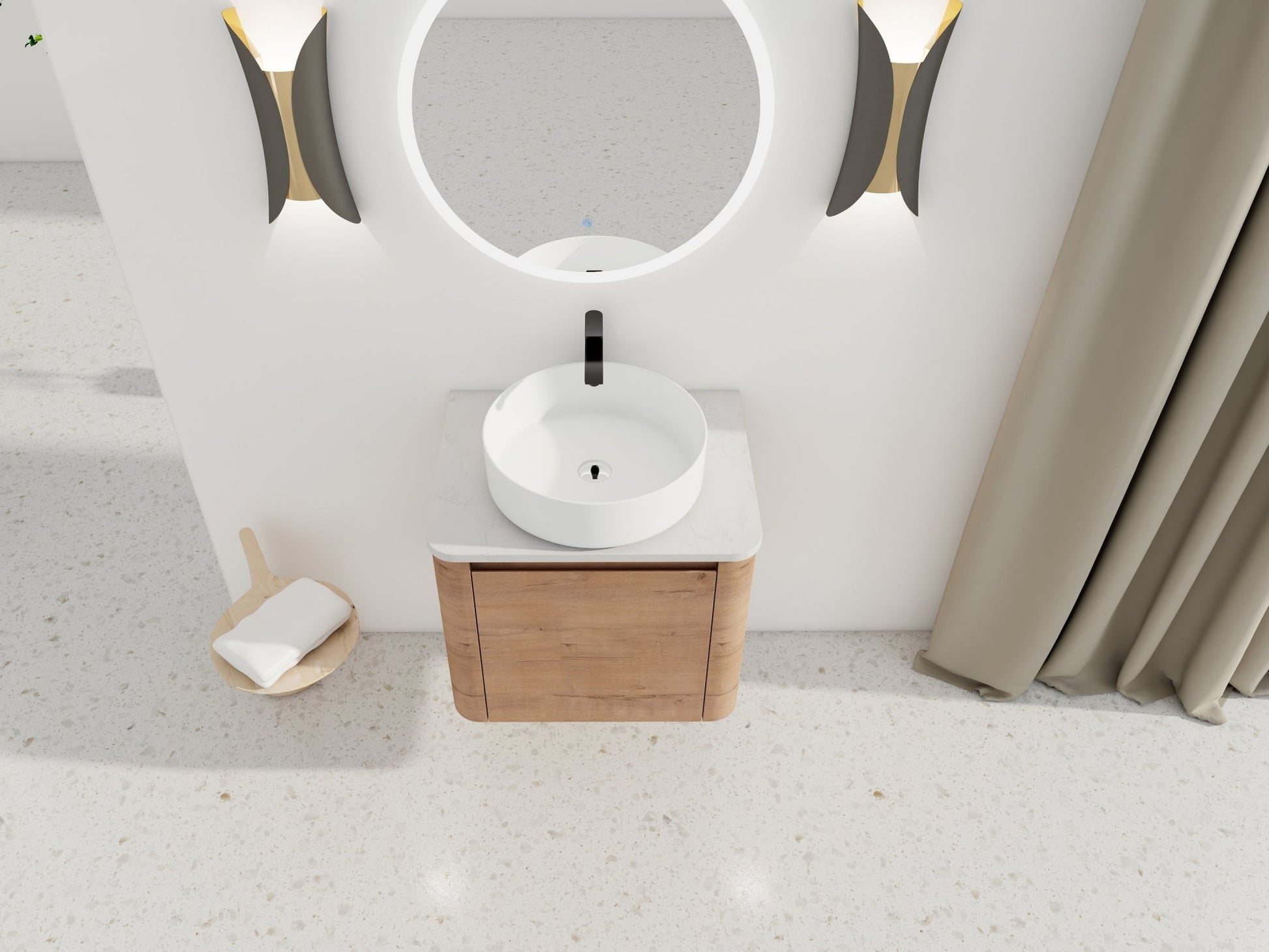 24'' Wall - Mounted Bathroom Vanity With Ceramic Art Sink & 1 - Soft - Close Door, KD - Packing, Plywood - 1st Choice Furniture Direct