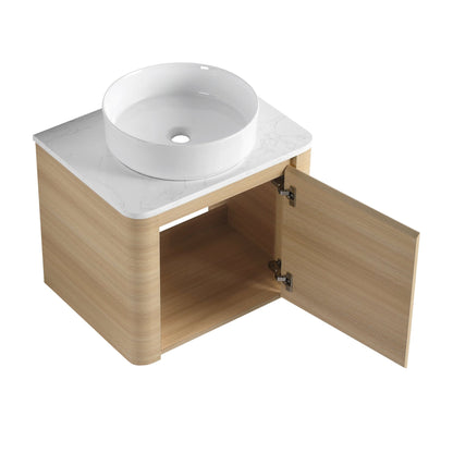 24'' Wall - Mounted Bathroom Vanity With Ceramic Art Sink & 1 - Soft - Close Door, KD - Packing, Plywood - 1st Choice Furniture Direct
