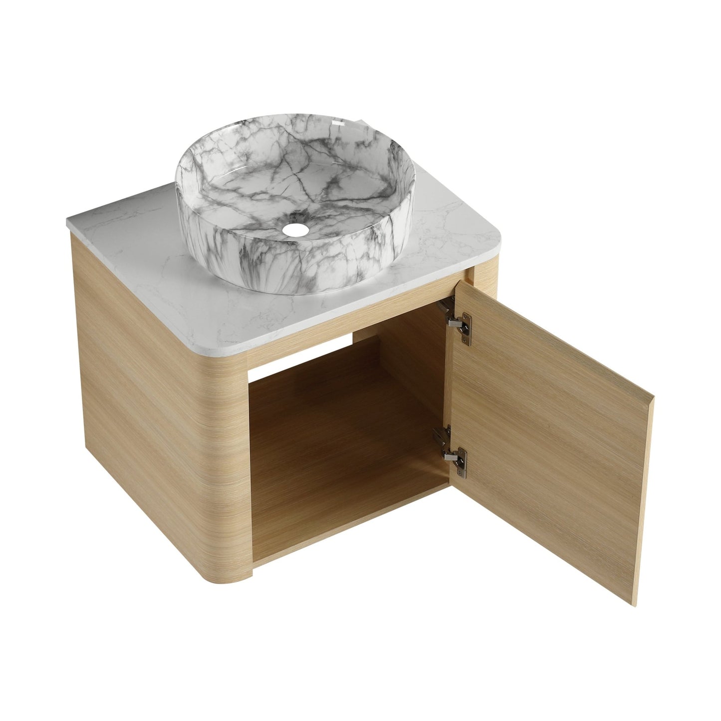 24'' Wall - Mounted Bathroom Vanity With Ceramic Art Sink & 1 - Soft - Close Door, KD - Packing, Plywood - 1st Choice Furniture Direct