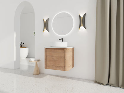 24'' Wall - Mounted Bathroom Vanity With Ceramic Art Sink & 1 - Soft - Close Door, KD - Packing, Plywood - 1st Choice Furniture Direct