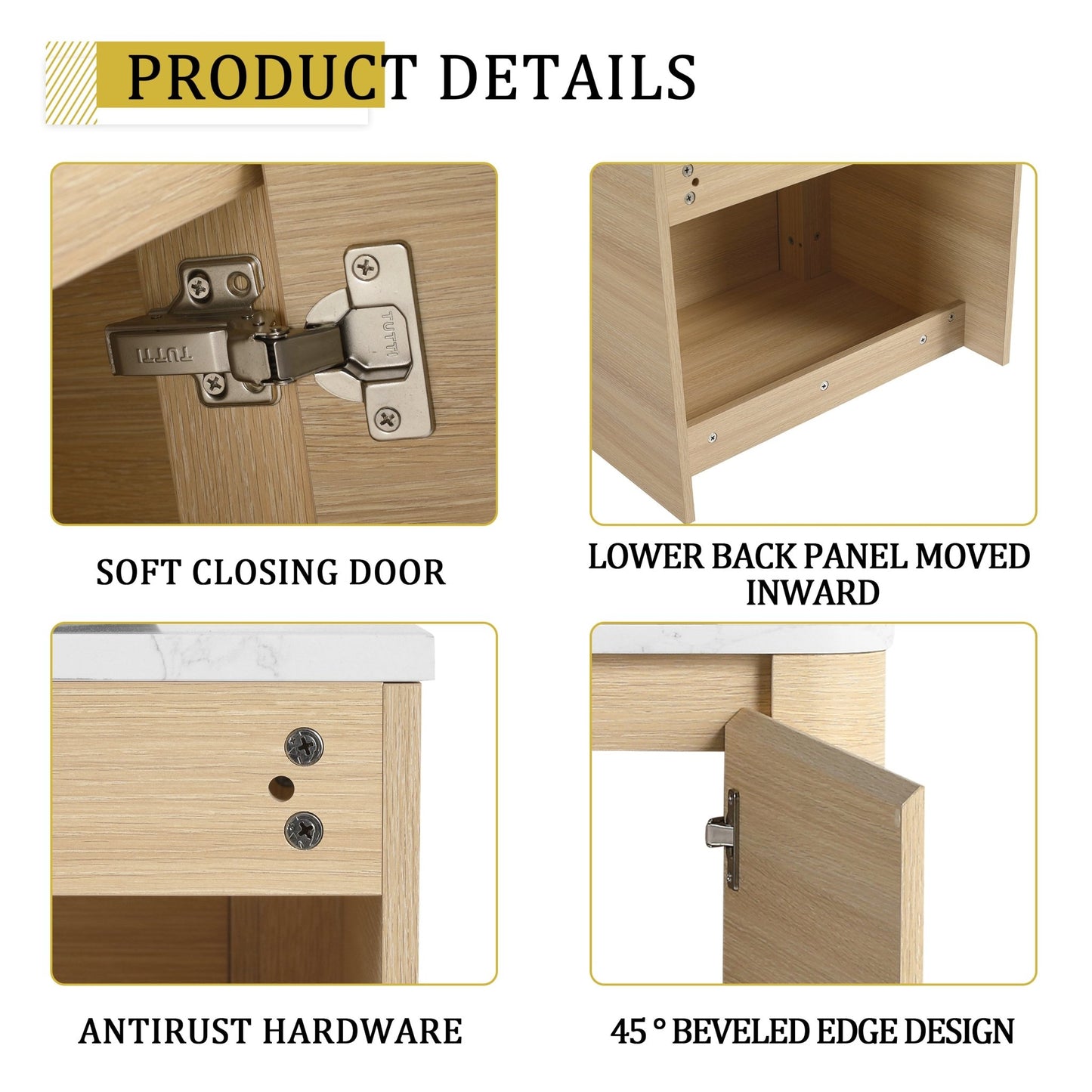 24'' Wall - Mounted Bathroom Vanity With Ceramic Art Sink & 1 - Soft - Close Door, KD - Packing, Plywood - 1st Choice Furniture Direct