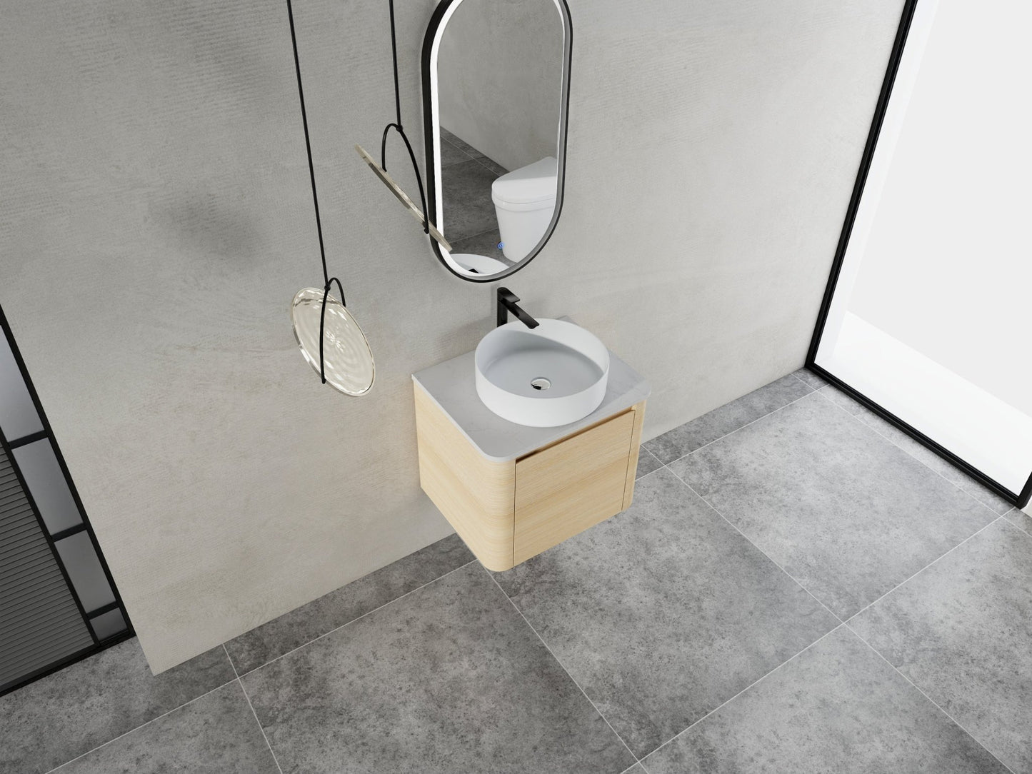 24'' Wall - Mounted Bathroom Vanity With Ceramic Art Sink & 1 - Soft - Close Door, KD - Packing, Plywood - 1st Choice Furniture Direct