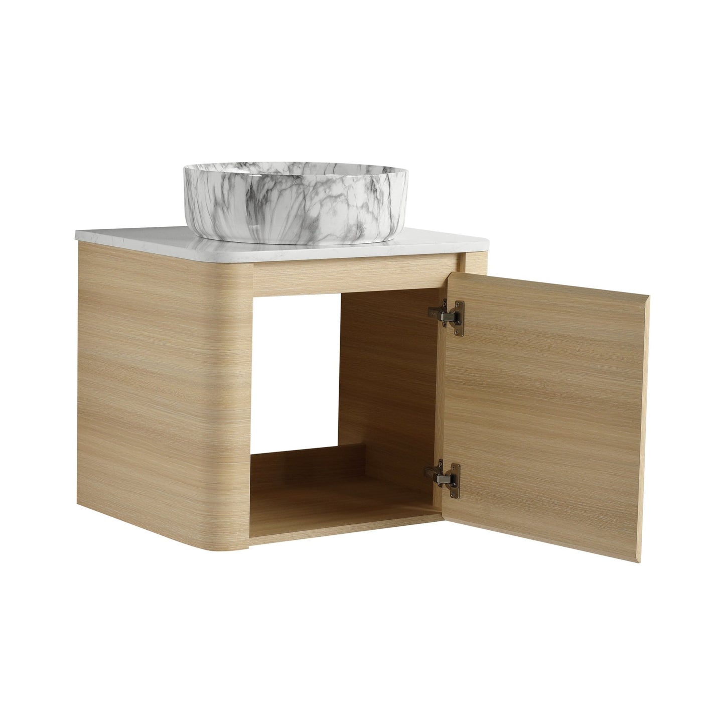 24'' Wall - Mounted Bathroom Vanity With Ceramic Art Sink & 1 - Soft - Close Door, KD - Packing, Plywood - 1st Choice Furniture Direct