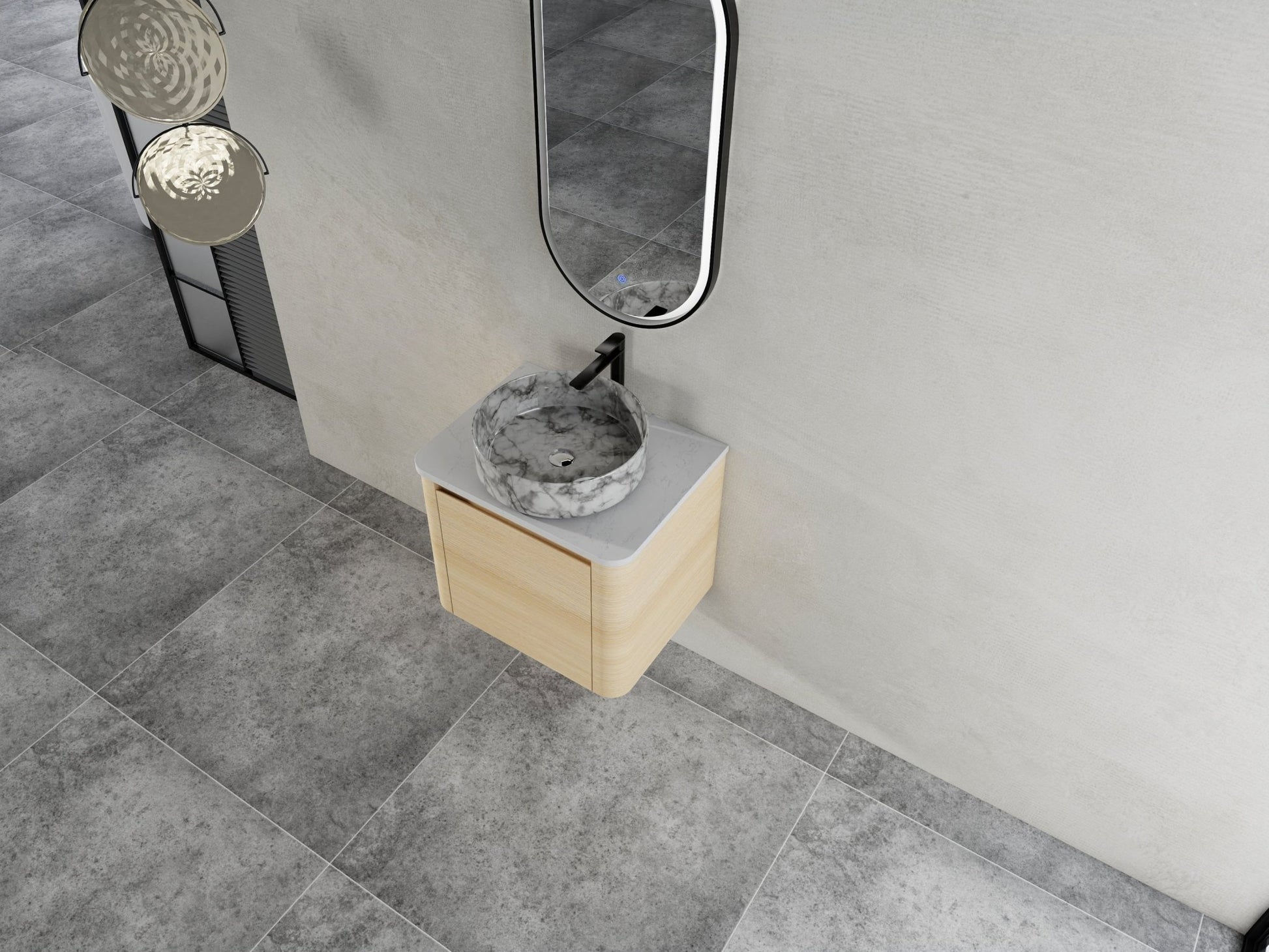 24'' Wall - Mounted Bathroom Vanity With Ceramic Art Sink & 1 - Soft - Close Door, KD - Packing, Plywood - 1st Choice Furniture Direct