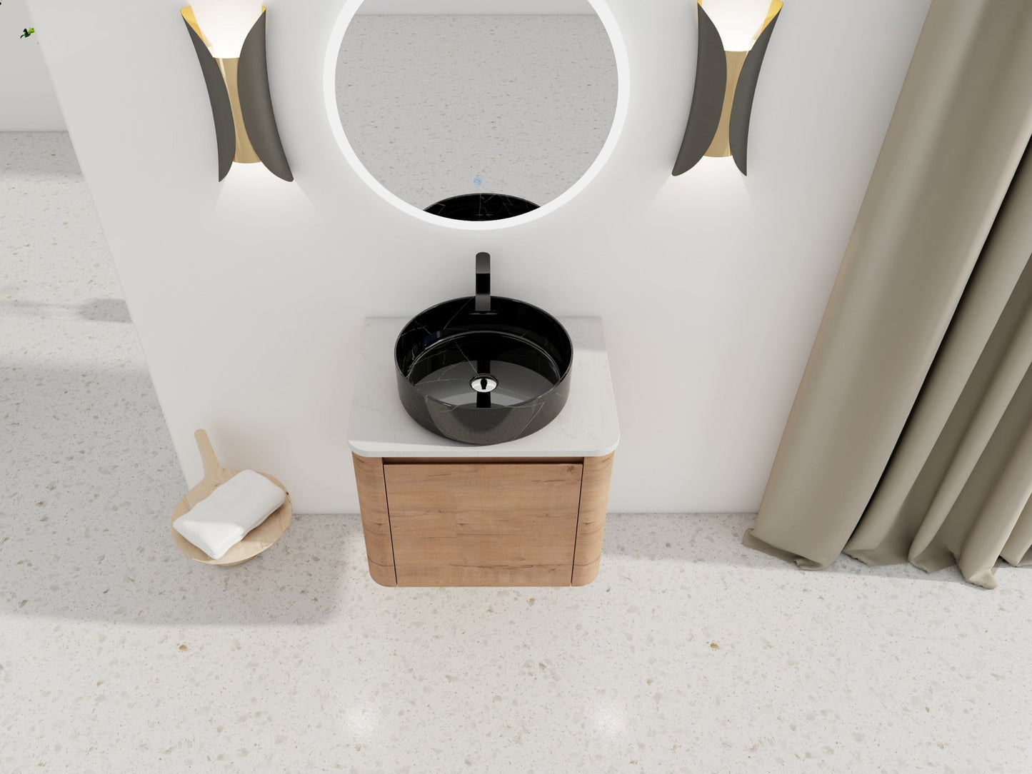 24'' Wall - Mounted Bathroom Vanity With Ceramic Art Sink & 1 - Soft - Close Door, KD - Packing, Plywood - 1st Choice Furniture Direct