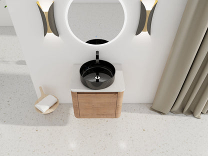 24'' Wall - Mounted Bathroom Vanity With Ceramic Art Sink & 1 - Soft - Close Door, KD - Packing, Plywood - 1st Choice Furniture Direct