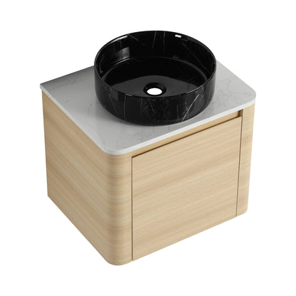 24'' Wall - Mounted Bathroom Vanity With Ceramic Art Sink & 1 - Soft - Close Door, KD - Packing, Plywood - 1st Choice Furniture Direct