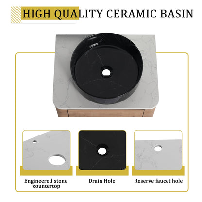 24'' Wall - Mounted Bathroom Vanity With Ceramic Art Sink & 1 - Soft - Close Door, KD - Packing, Plywood - 1st Choice Furniture Direct