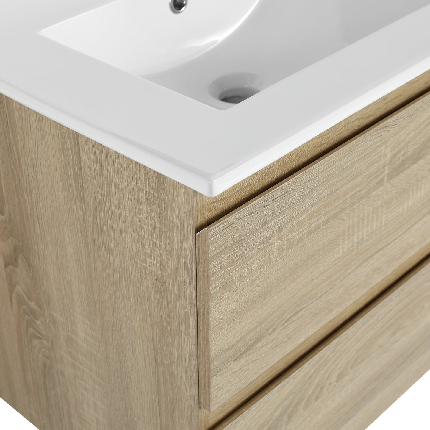 24' Wall - Mounted Bathroom Vanity With Ceramic Sink, 2 - Soft Close Drawers, KD - Package - 1st Choice Furniture Direct