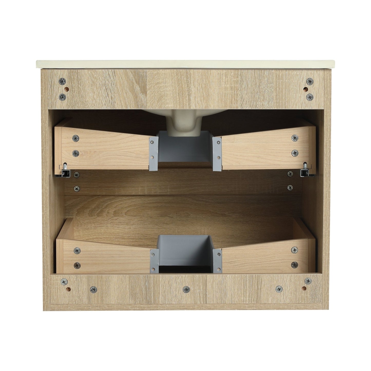 24' Wall - Mounted Bathroom Vanity With Ceramic Sink, 2 - Soft Close Drawers, KD - Package - 1st Choice Furniture Direct