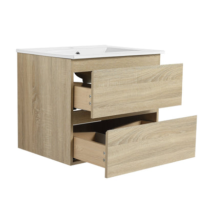 24' Wall - Mounted Bathroom Vanity With Ceramic Sink, 2 - Soft Close Drawers, KD - Package - 1st Choice Furniture Direct