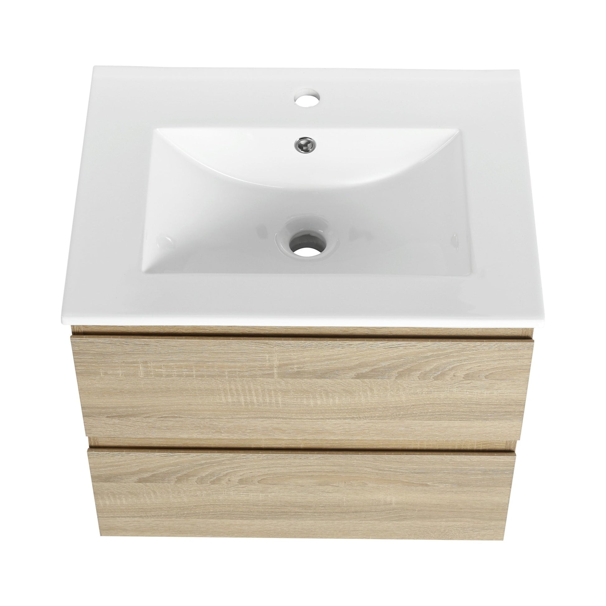 24' Wall - Mounted Bathroom Vanity With Ceramic Sink, 2 - Soft Close Drawers, KD - Package - 1st Choice Furniture Direct