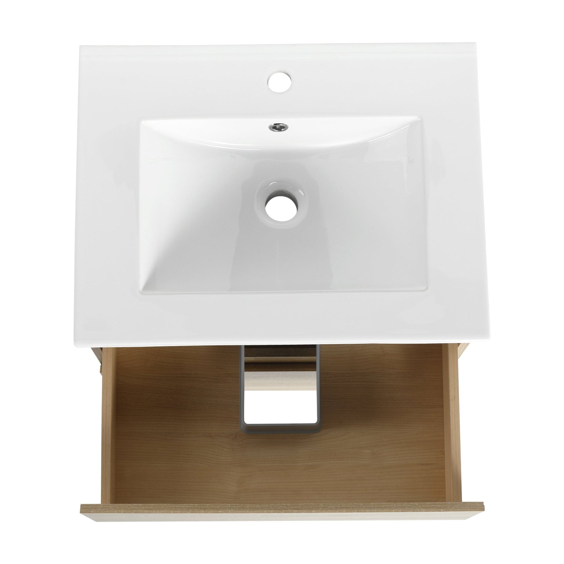 24' Wall - Mounted Bathroom Vanity With Ceramic Sink, 2 - Soft Close Drawers, KD - Package - 1st Choice Furniture Direct