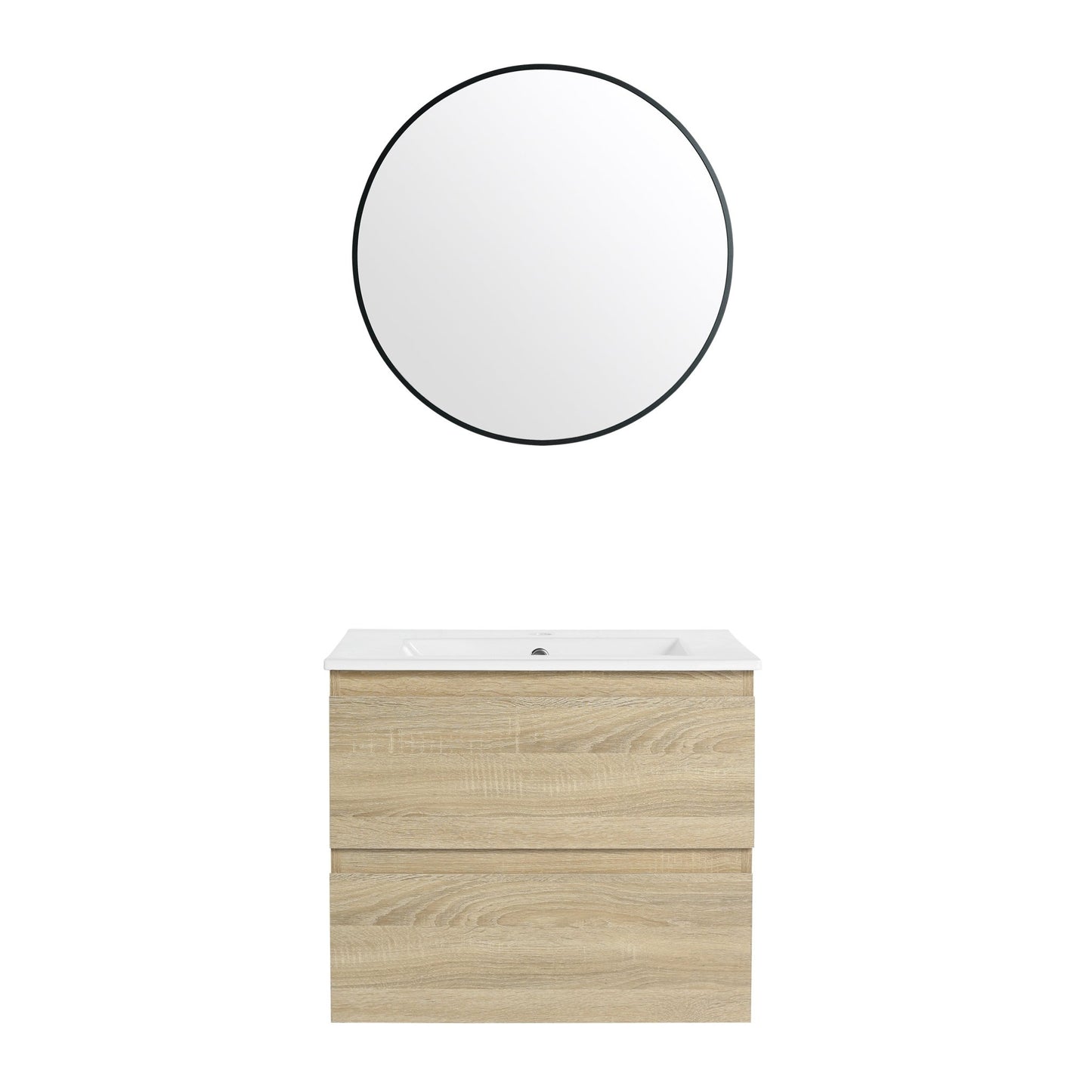 24' Wall - Mounted Bathroom Vanity With Ceramic Sink, 2 - Soft Close Drawers, KD - Package - 1st Choice Furniture Direct