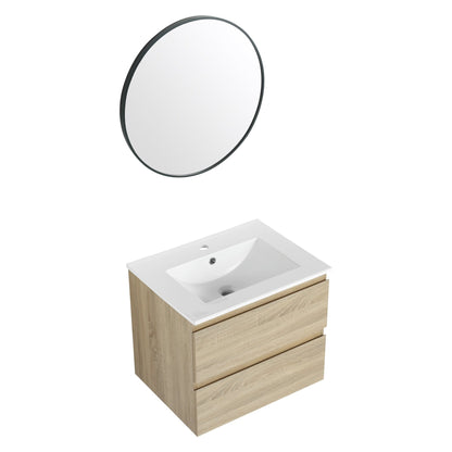 24' Wall - Mounted Bathroom Vanity With Ceramic Sink, 2 - Soft Close Drawers, KD - Package - 1st Choice Furniture Direct