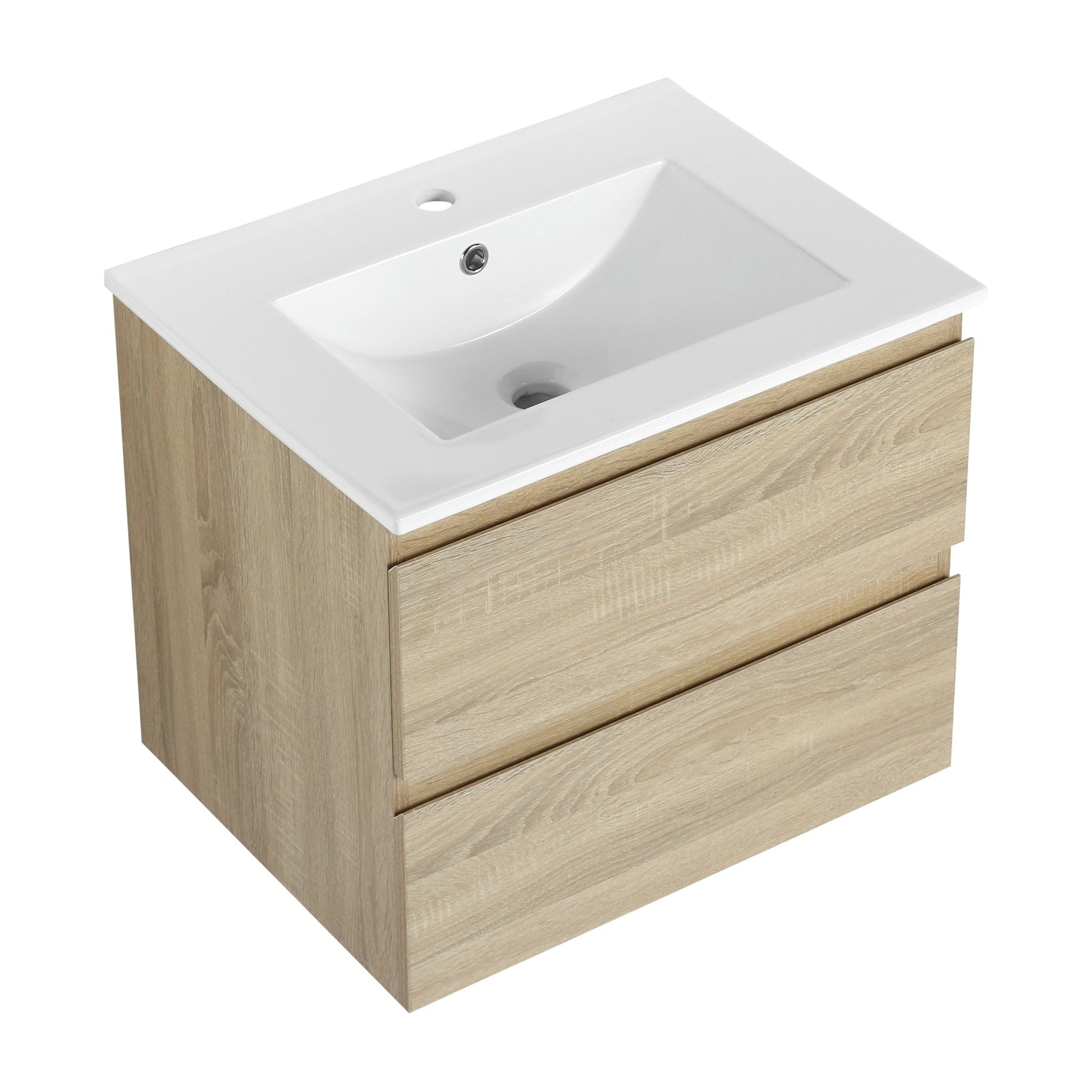 24' Wall - Mounted Bathroom Vanity With Ceramic Sink, 2 - Soft Close Drawers, KD - Package - 1st Choice Furniture Direct