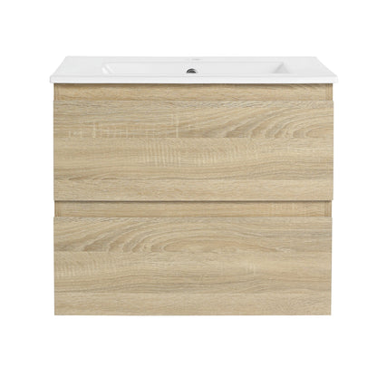 24' Wall - Mounted Bathroom Vanity With Ceramic Sink, 2 - Soft Close Drawers, KD - Package - 1st Choice Furniture Direct