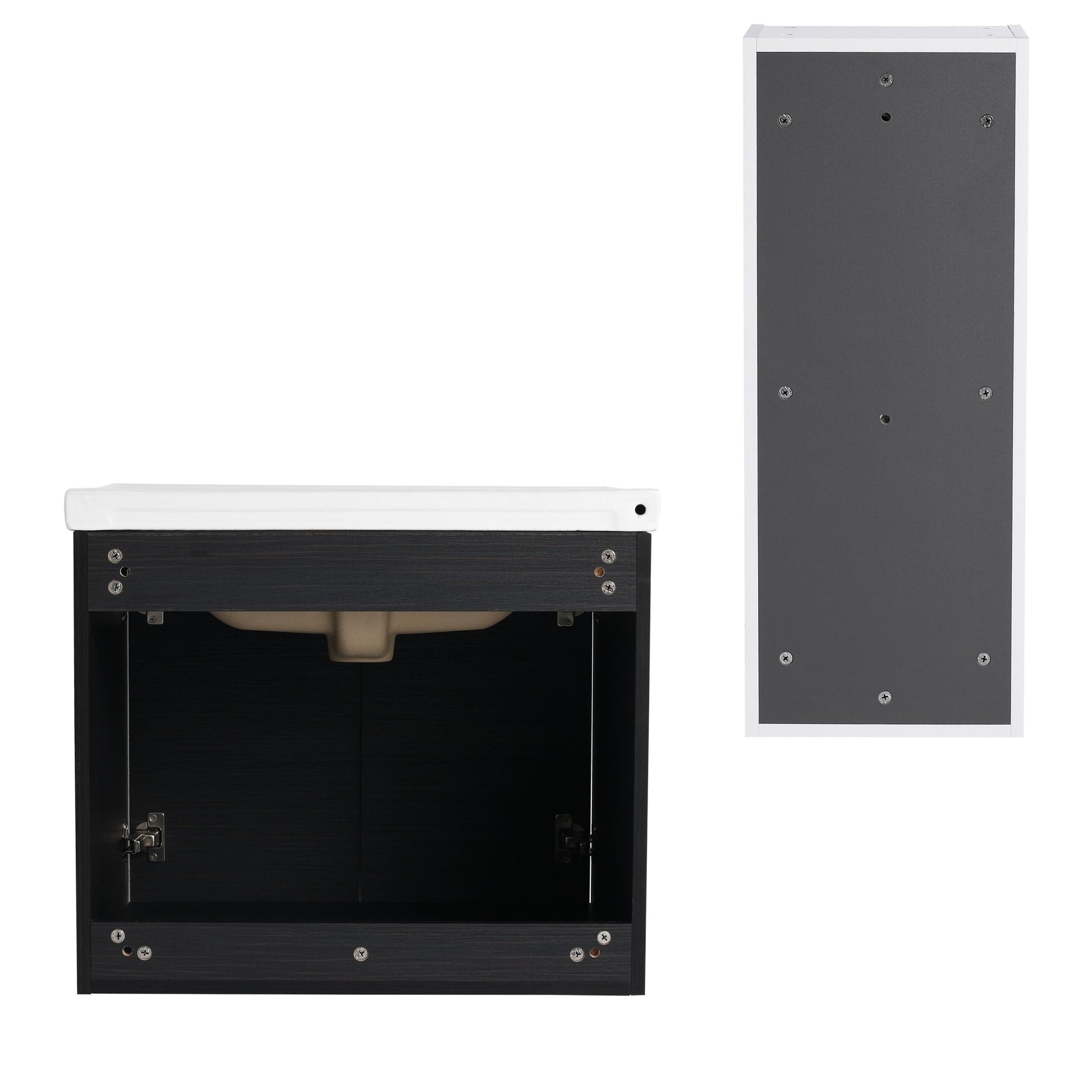 24' Wall - Mounted Bathroom Vanity With Ceramic Sink and Side Cabinet, Soft Close Doors, 00212WHK - 06324BCT Combination Cabinet(KD - Packing) - 1st Choice Furniture Direct