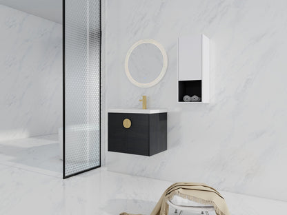 24' Wall - Mounted Bathroom Vanity With Ceramic Sink and Side Cabinet, Soft Close Doors, 00212WHK - 06324BCT Combination Cabinet(KD - Packing) - 1st Choice Furniture Direct