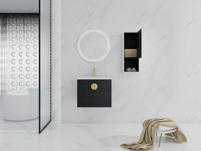 24' Wall - Mounted Bathroom Vanity With Ceramic Sink and Side Cabinet, Soft Close Doors, 00212WHK - 06324BCT Combination Cabinet(KD - Packing) - 1st Choice Furniture Direct