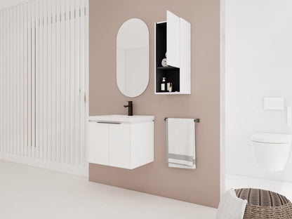 24' Wall - Mounted Bathroom Vanity With Ceramic Sink and Side Cabinet & Soft Close Doors, Combination Cabinet (KD - Package) - 1st Choice Furniture Direct