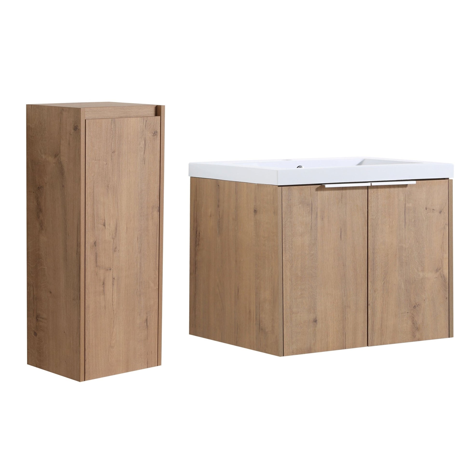 24' Wall - Mounted Bathroom Vanity With Sink and Side Cabinet, Soft Close Doors,00112IMO - 00624IMO Combination Cabinet(KD - Packing) - 1st Choice Furniture Direct