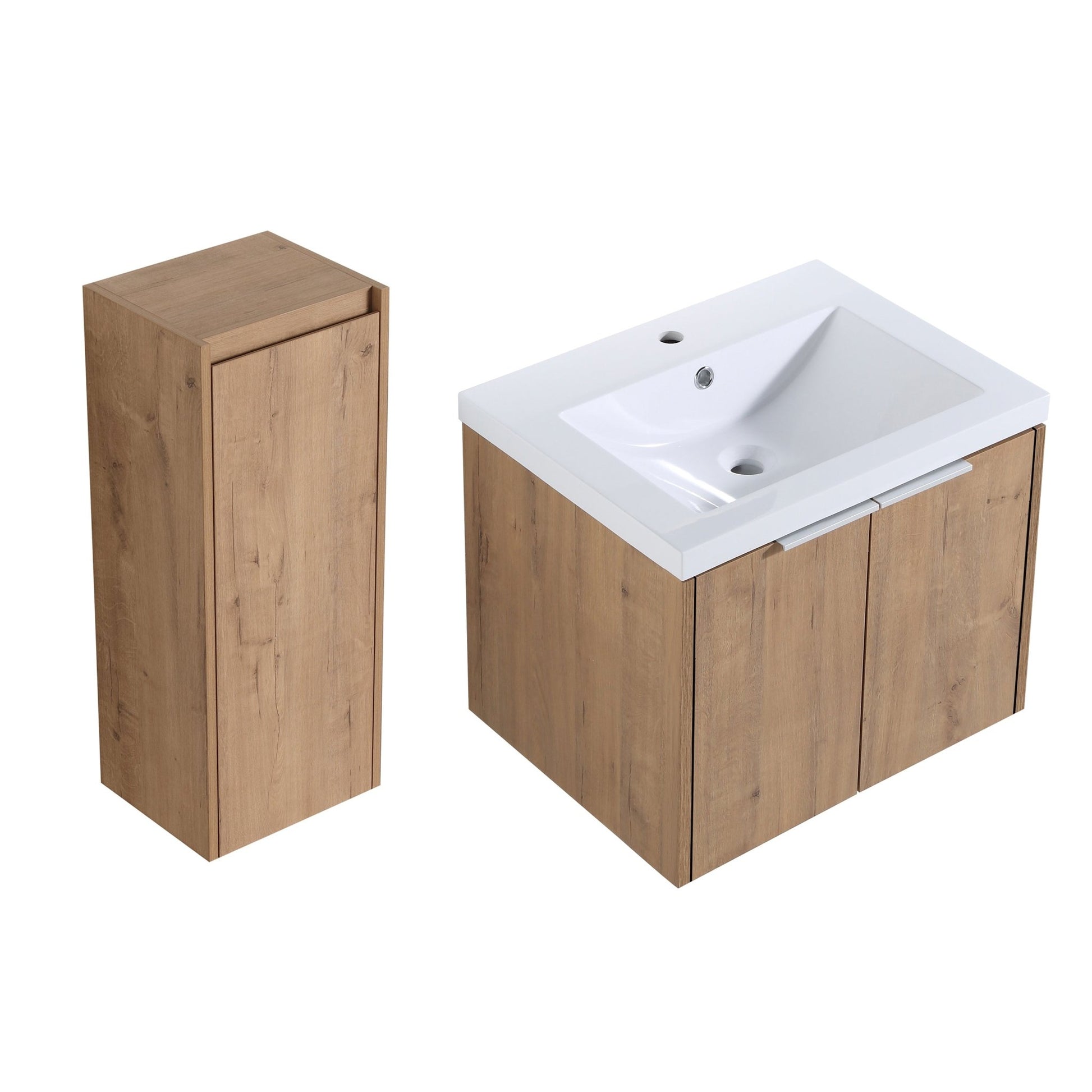 24' Wall - Mounted Bathroom Vanity With Sink and Side Cabinet, Soft Close Doors,00112IMO - 00624IMO Combination Cabinet(KD - Packing) - 1st Choice Furniture Direct
