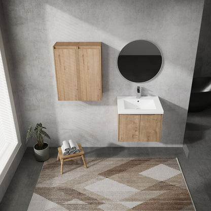 24' Wall - Mounted Bathroom Vanity With Sink and Side Cabinet, Soft Close Doors,00112IMO x 2 - 00624IMO Combination Cabinet(KD - Packing) - 1st Choice Furniture Direct