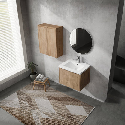 24' Wall - Mounted Bathroom Vanity With Sink and Side Cabinet, Soft Close Doors,00112IMO x 2 - 00624IMO Combination Cabinet(KD - Packing) - 1st Choice Furniture Direct