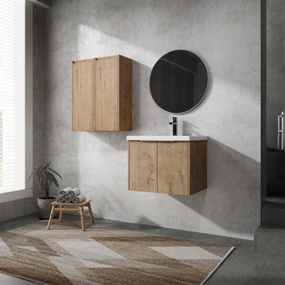 24' Wall - Mounted Bathroom Vanity With Sink and Side Cabinet, Soft Close Doors,00112IMO x 2 - 00624IMO Combination Cabinet(KD - Packing) - 1st Choice Furniture Direct