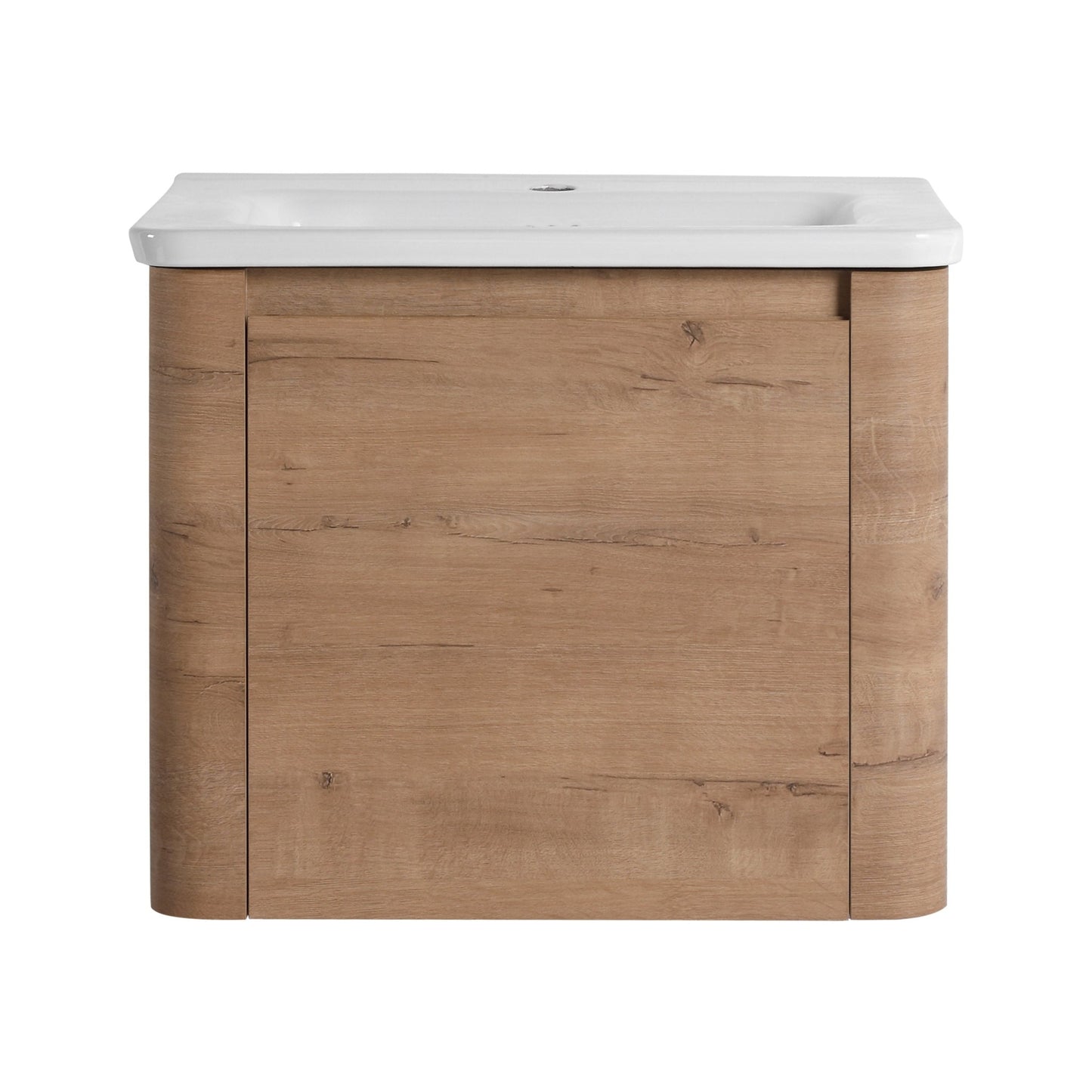 24'' Wall-Mounted Bathroom Vanity with White Ceramic Sink & 1-Soft-Close Door, KD-Packing, Plywood - 1st Choice Furniture Direct