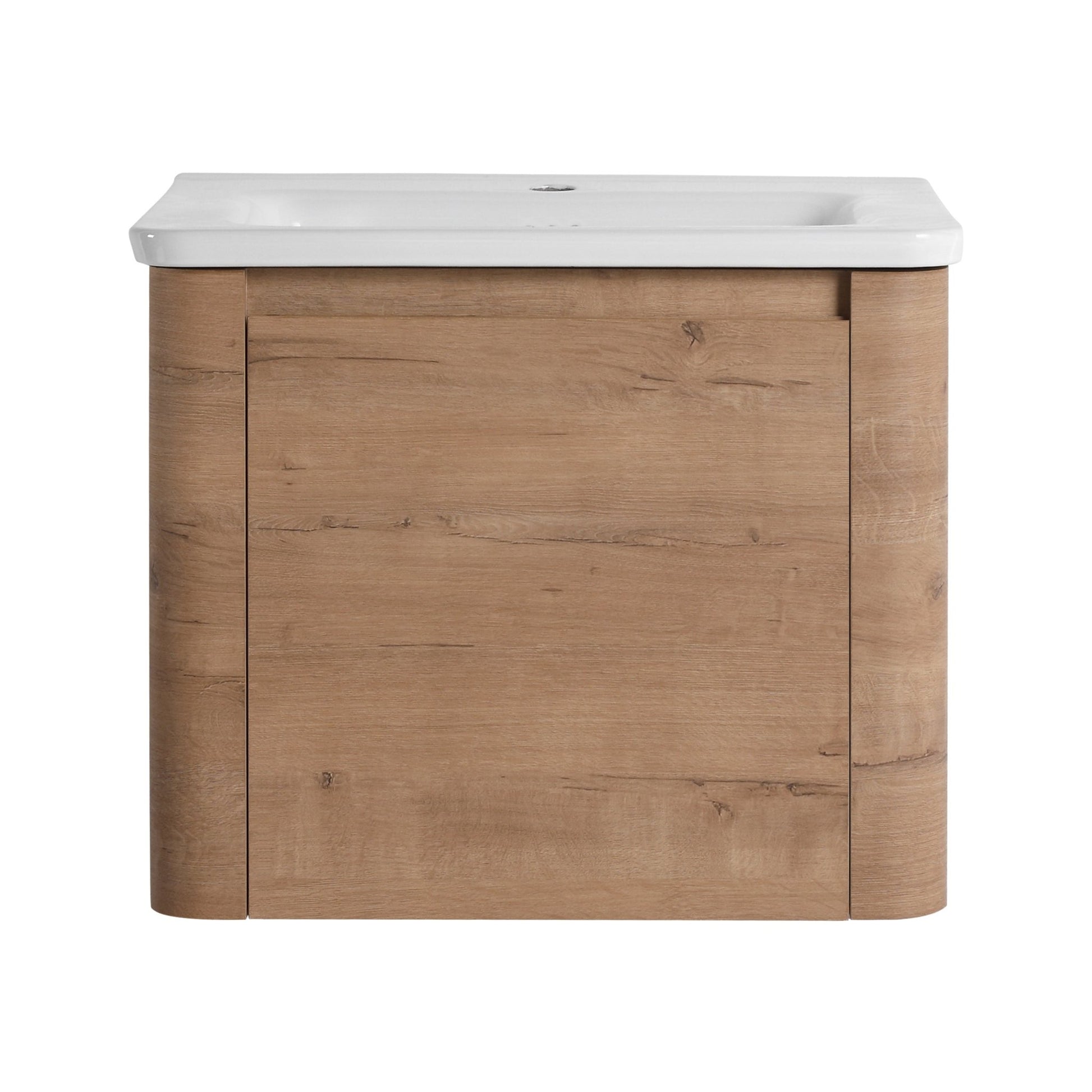 24'' Wall-Mounted Bathroom Vanity with White Ceramic Sink & 1-Soft-Close Door, KD-Packing, Plywood - 1st Choice Furniture Direct