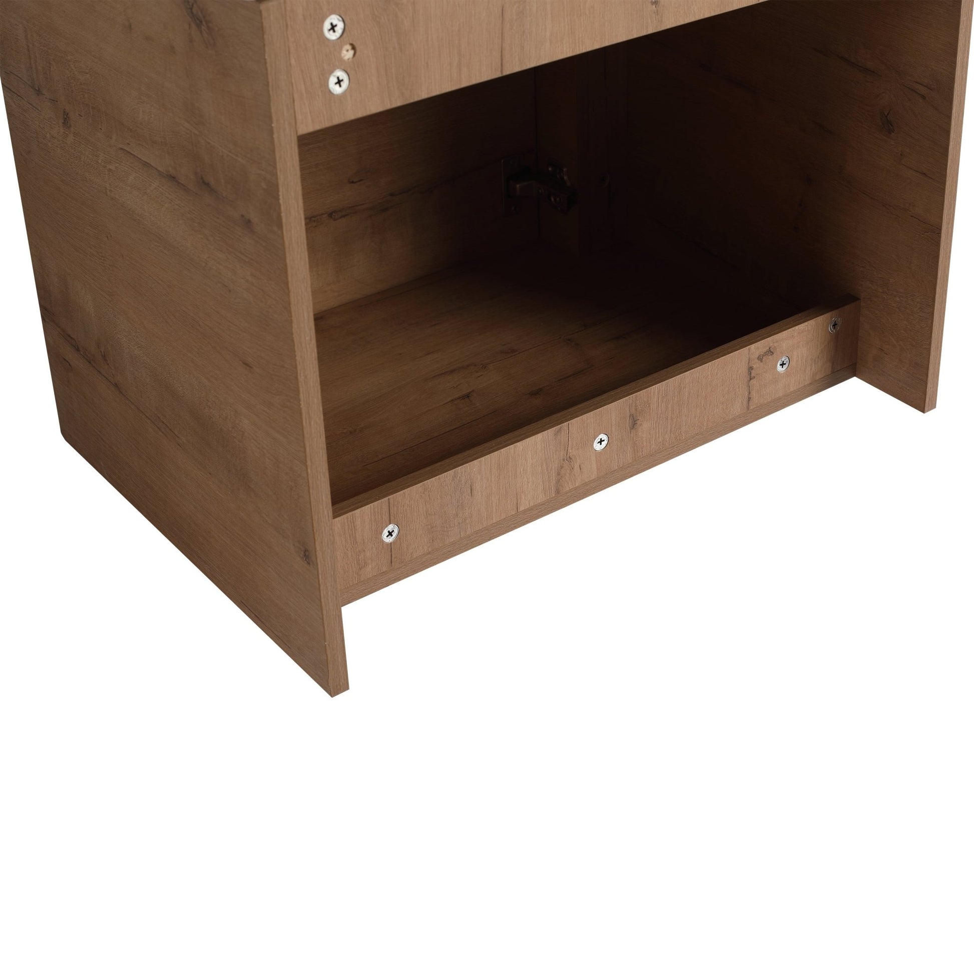 24'' Wall-Mounted Bathroom Vanity with White Ceramic Sink & 1-Soft-Close Door, KD-Packing, Plywood - 1st Choice Furniture Direct