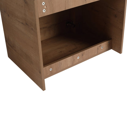 24'' Wall-Mounted Bathroom Vanity with White Ceramic Sink & 1-Soft-Close Door, KD-Packing, Plywood - 1st Choice Furniture Direct