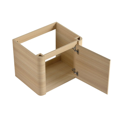 24'' Wall - Mounted Bathroom Vanity with White Ceramic Sink & 1 - Soft - Close Door, KD - Packing, Plywood, American White Oak - 1st Choice Furniture Direct