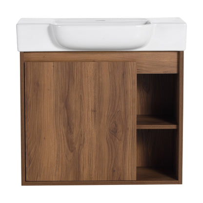 24'' Wall - Mounted Bathroom Vanity with White Ceramic Sink & Soft - Close Door, KD - Packing - 1st Choice Furniture Direct
