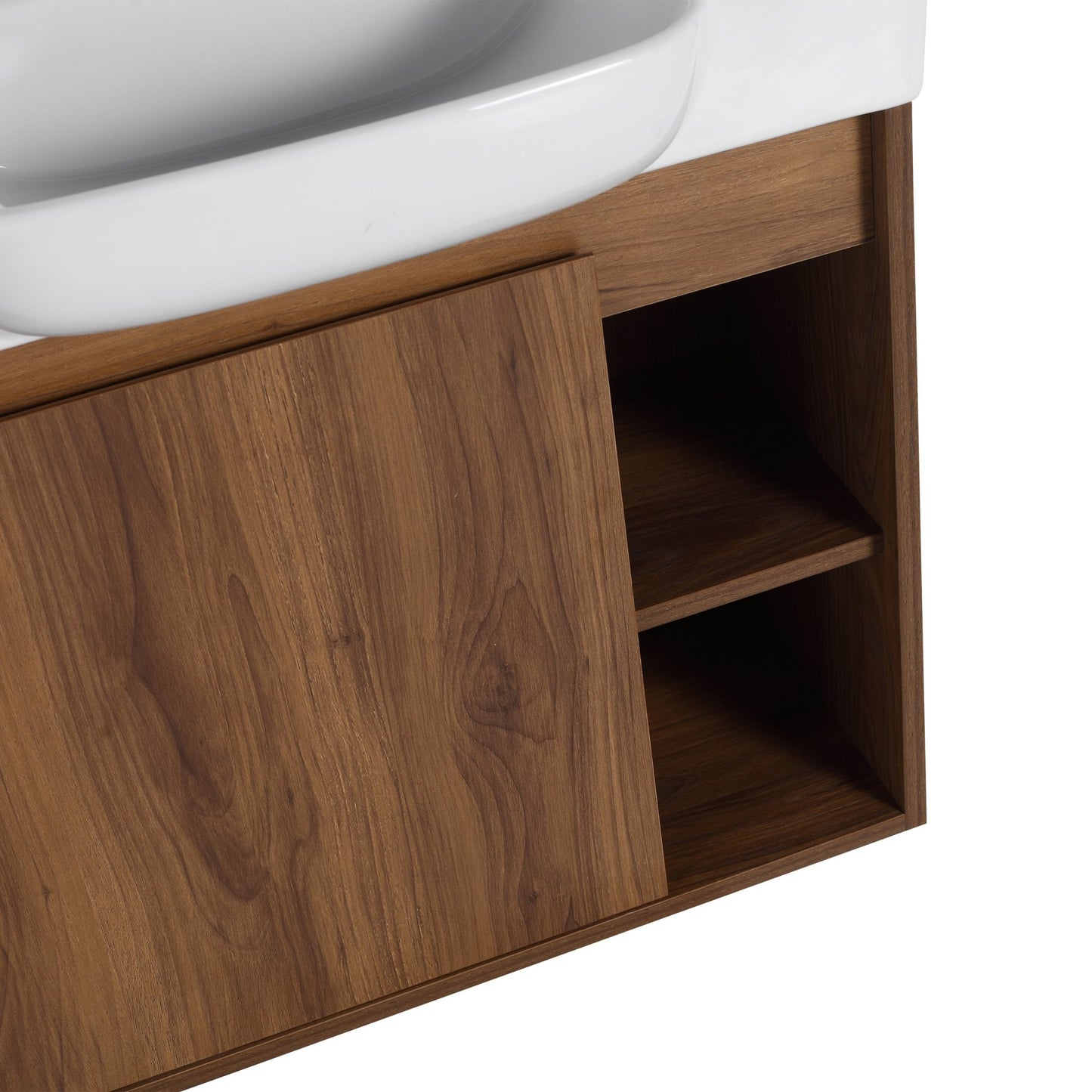 24'' Wall - Mounted Bathroom Vanity with White Ceramic Sink & Soft - Close Door, KD - Packing - 1st Choice Furniture Direct