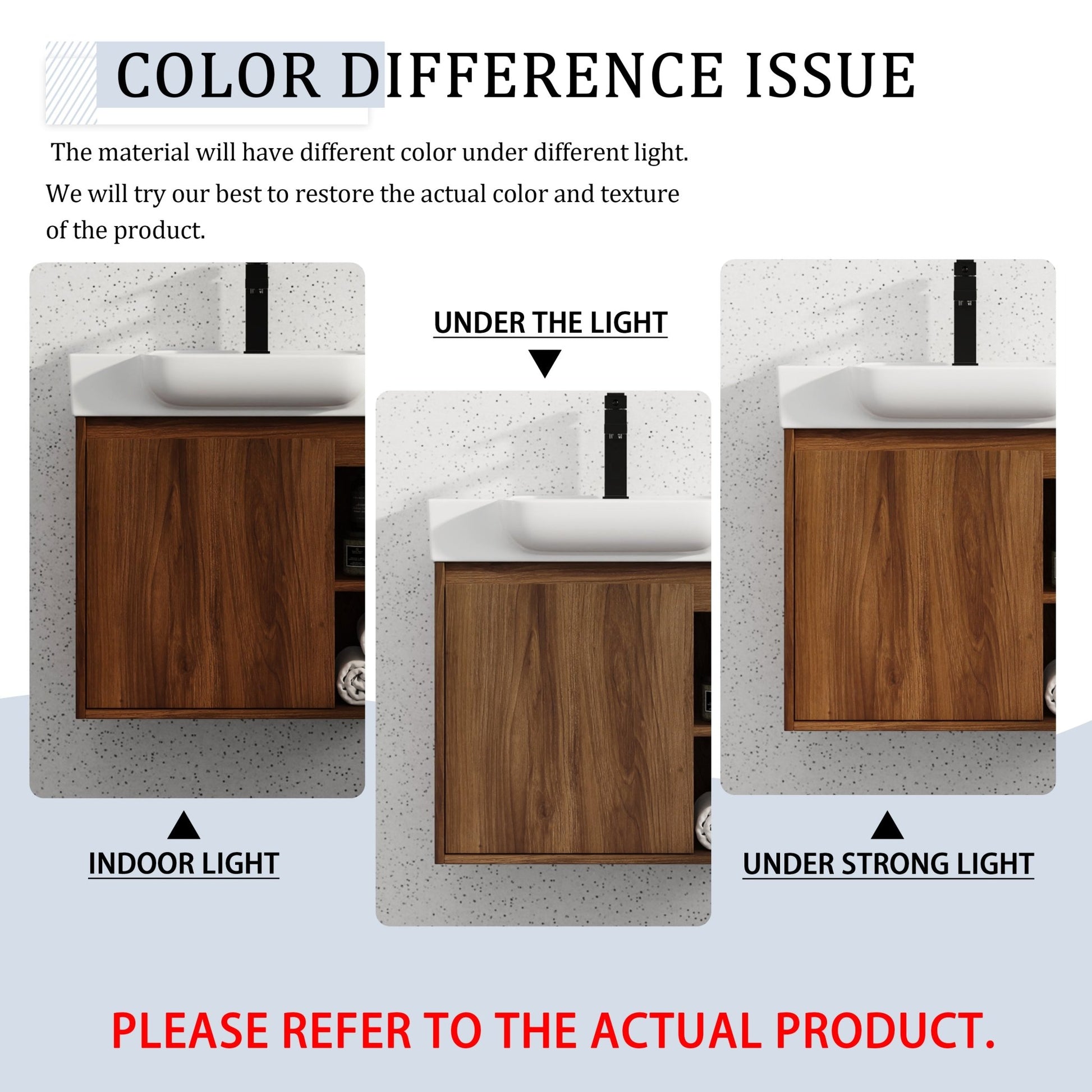 24'' Wall - Mounted Bathroom Vanity with White Ceramic Sink & Soft - Close Door, KD - Packing - 1st Choice Furniture Direct