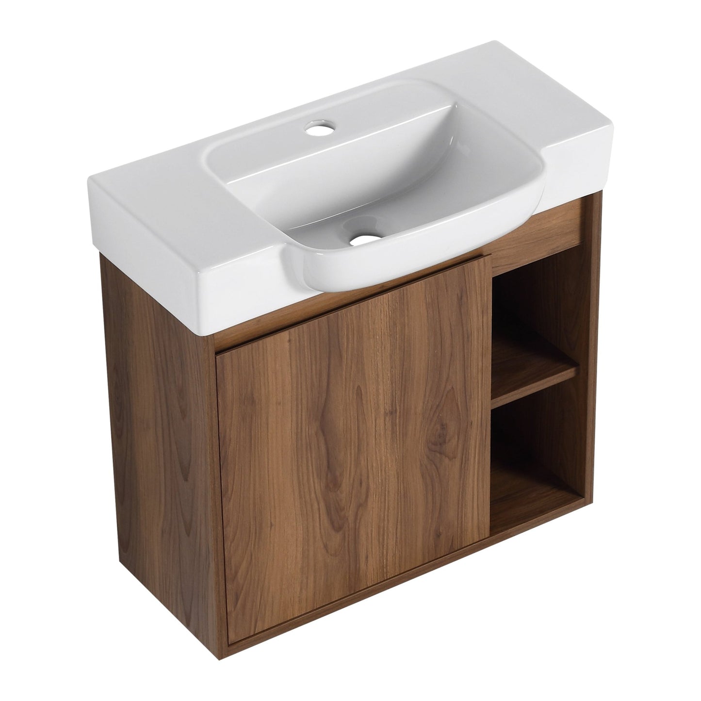 24'' Wall - Mounted Bathroom Vanity with White Ceramic Sink & Soft - Close Door, KD - Packing - 1st Choice Furniture Direct